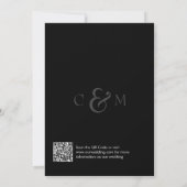 Pianomuziek Zwart & Wit Foto QR Code Huwelijk Save The Date (Achterkant)