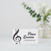 Pianomuziekleraar Treble Clef Simple Visitekaartje (Staand voorkant)