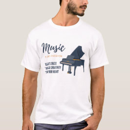 Pianomuziekliefhebber, muziekinstrument, muziekins t-shirt
