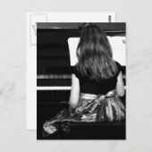 Pianooefening. Zwart-witte foto Briefkaart (Voorkant / Achterkant)