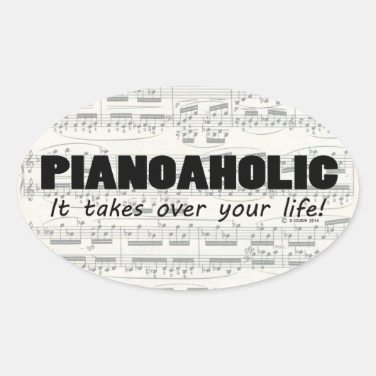 Pianoölic Life Oval Sticker (Voorkant)