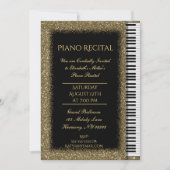 Pianooverweging met Gold Glitter op zwart Kaart (Voorkant)