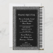 Pianooverweging met Silver Glitter op zwart Kaart (Voorkant)