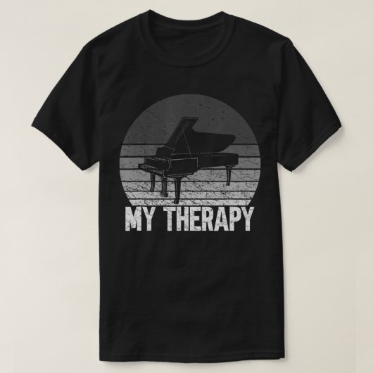  pianopiano is mijn therapiemuziekliefhebber Pia T-shirt (Design voorkant)