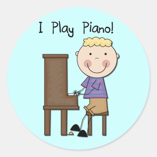 PianoPlayer-overhemden en -cadeaus Ronde Sticker (Voorkant)