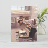 Pianopraktijk in Waterverf Feestdagenkaart (Staand voorkant)