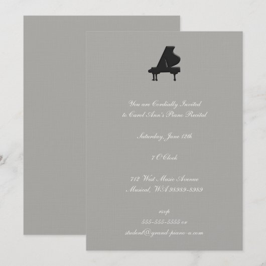 Pianorecital Kaart (Voorkant / Achterkant)