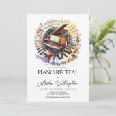 Pianorecital Uitnodiging, Muziekrecital Uitnodigin Kaart (Staand voorkant)