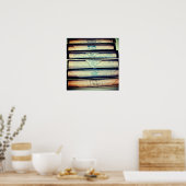 Pianorollen voor Antiek papier Poster (Keuken)