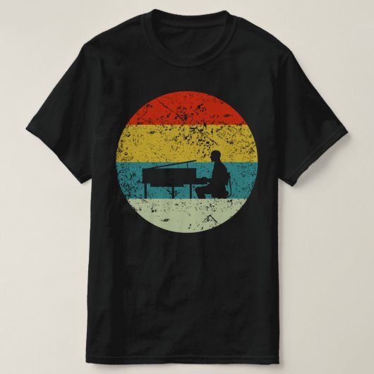 pianorretro  silhouette 70s t-shirt (Design voorkant)