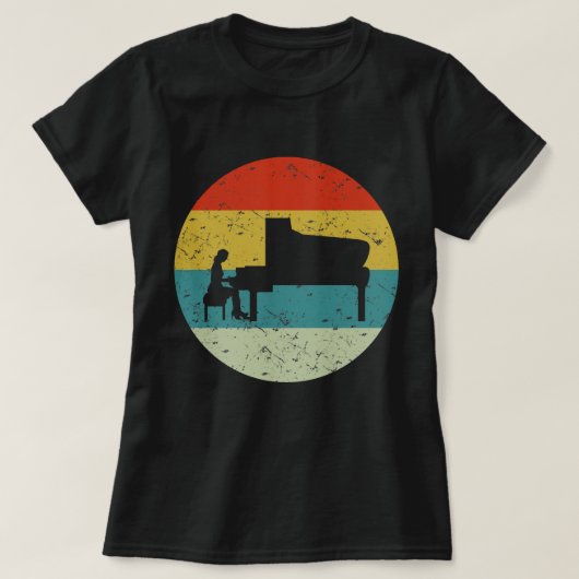 pianorretro silhouette 70s t-shirt (Design voorkant)