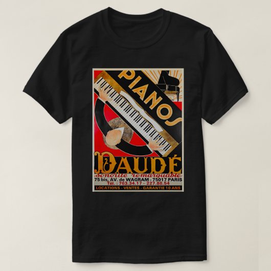 Pianos Daude Art Deco T-shirt (Design voorkant)