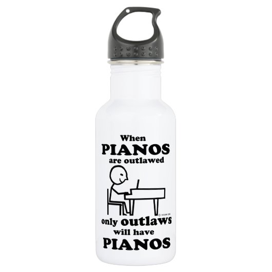 Pianos Verboden Waterfles (Voorkant)