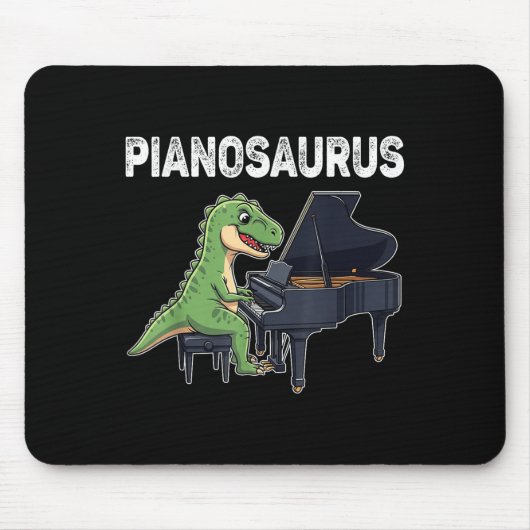 Pianosaurus Grappige Dinosaurus Spelen Piano Kinde Muismat (Voorkant)