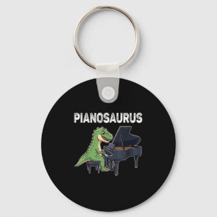 Pianosaurus Grappige Dinosaurus Spelen Piano Kinde Sleutelhanger