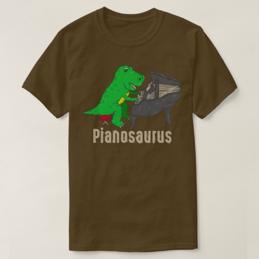 Pianosaurus Piano Art Dinosaur Percussion Music Fu T-shirt (Design voorkant)