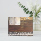 Pianoschilderend briefkaart door Willowcatdesigns (Staand voorkant)