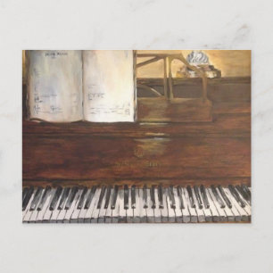 Pianoschilderend briefkaart door Willowcatdesigns