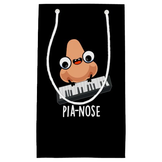 Pianose Funny Piano Nose Pun Dark BG Klein Cadeauzakje (Voorkant)