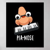 Pianose Funny Piano Nose Pun Dark BG Poster (Voorkant)