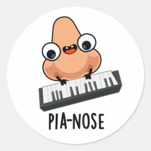 Pianose Funny Piano Nose Pun Ronde Sticker