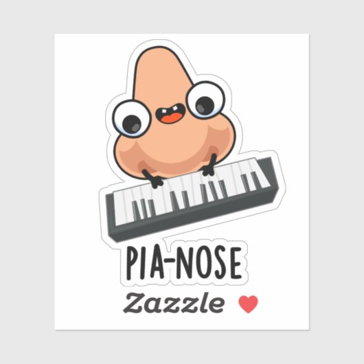 Pianose Funny Piano Nose Pun Sticker (Vel)