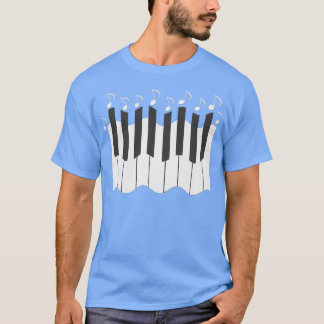 pianosleutelpatroon met noten muzieknoten motivere t-shirt