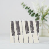 Pianosleutels Briefkaart tekenen (Staand voorkant)