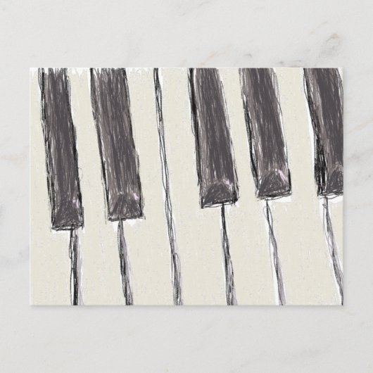 Pianosleutels Briefkaart tekenen (Voorkant)