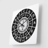 Pianosleutels Cirkel van de Fifths Treble clef Vierkante Klok (Hoek)