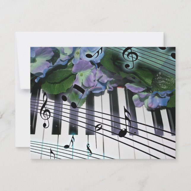 Pianosleutels en bloemen (Voorkant)