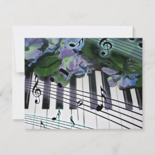Pianosleutels en bloemen