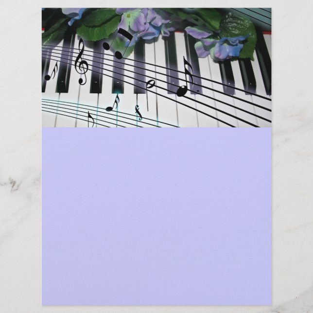 Pianosleutels en bloemen (Voorkant)