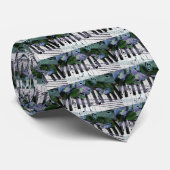 Pianosleutels en bloemen stropdas (Opgerold)