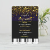 Pianosleutels en Gold Glitter-kerstfeest Kaart (Staand voorkant)