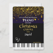 Pianosleutels en Gold Glitter-kerstfeest Kaart (Achterkant)