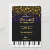 Pianosleutels en Gold Glitter-kerstfeest Kaart (Voorkant)