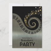 Pianosleutels en Gold Muzieknoten Kaart (Voorkant)