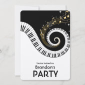Pianosleutels en Gold Muzieknoten Kaart (Voorkant)