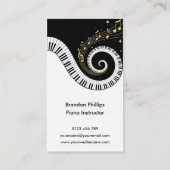 Pianosleutels en Gold Notes Linen-Visitekaartjes Visitekaartje (Achterkant)