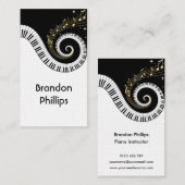 Pianosleutels en Gold Notes Linen-Visitekaartjes Visitekaartje (Voorkant / Achterkant)