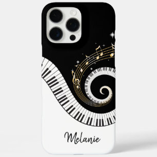 Pianosleutels en gouden Muzieknoten iPhone 16 Pro Max Hoesje