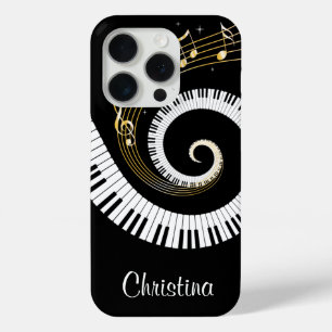  pianosleutels en gouden Muzieknoten iPhone 15 Pro Case