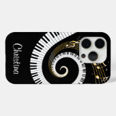 pianosleutels en gouden Muzieknoten Case-Mate iPhone Case (Achterkant (horizontaal))