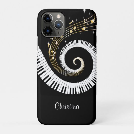  pianosleutels en gouden Muzieknoten Case-Mate iPhone Case (Achterkant)
