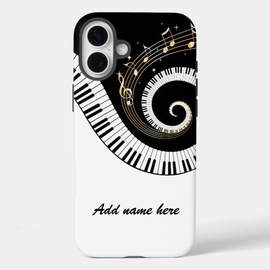 Pianosleutels en gouden Muzieknoten Case-Mate iPhone Case (Achterkant)