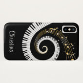  pianosleutels en gouden Muzieknoten Case-Mate iPhone Case (Achterkant (horizontaal))