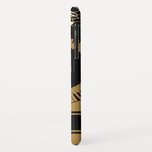 Pianosleutels en gouden Muzieknoten Case-Mate iPhone Case (Achterkant/links)