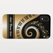 Pianosleutels en gouden Muzieknoten Case-Mate iPhone Case (Achterkant (horizontaal))