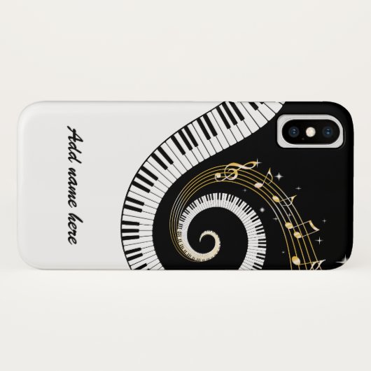 Pianosleutels en gouden Muzieknoten Case-Mate iPhone Case (Achterkant (horizontaal))